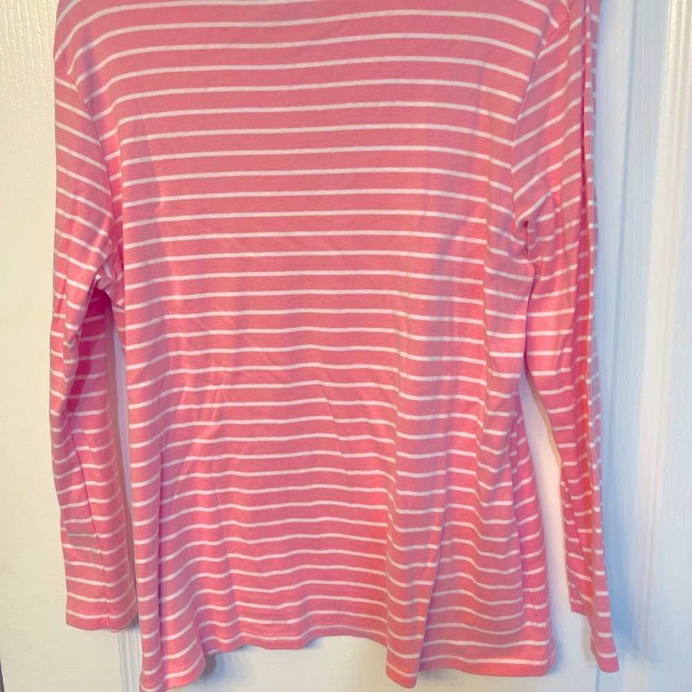 Ralph Lauren sz XL pink and white striped long sleeve tee - Picture 2 of 2